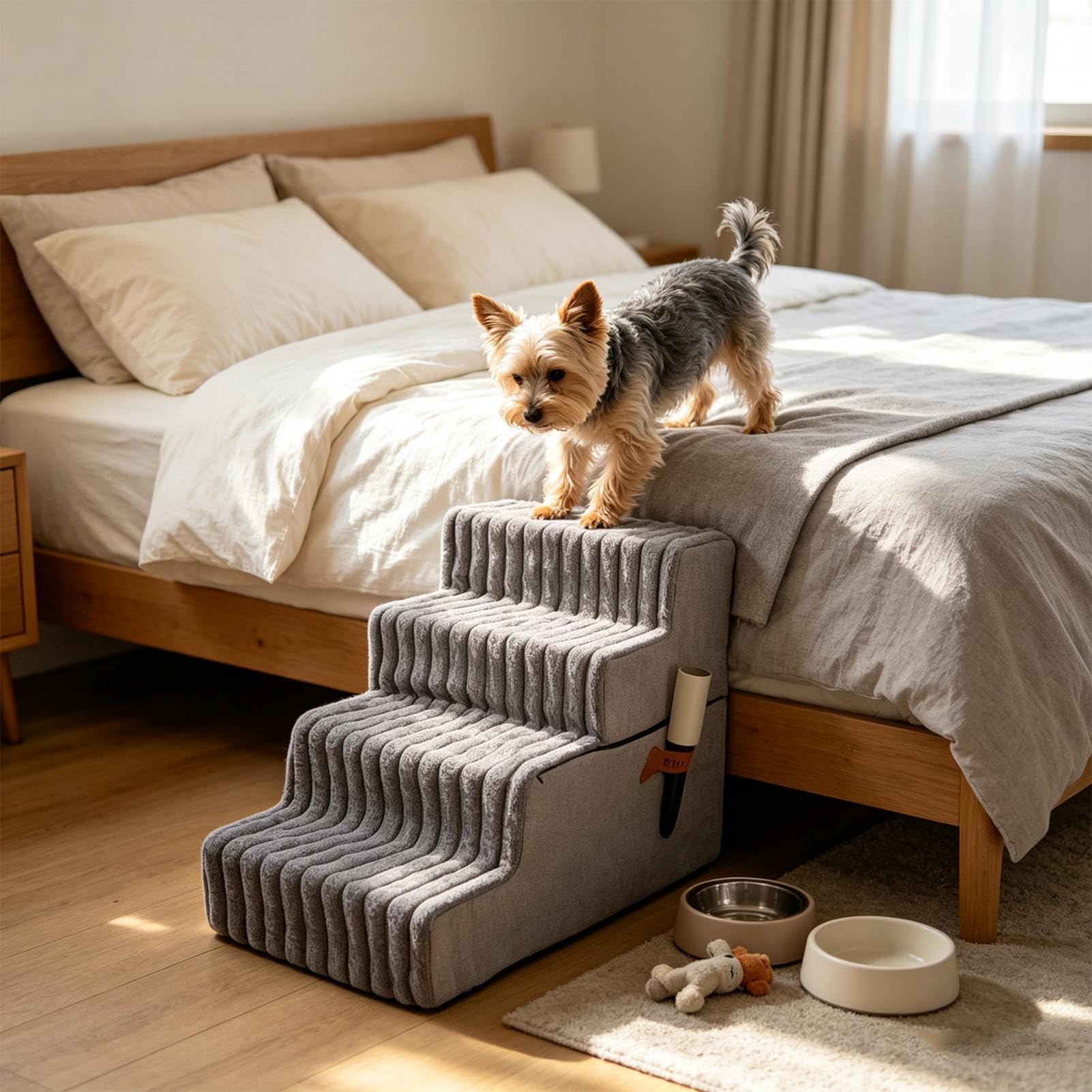 Escalón Canino Escalera Accesorio Lavable y Desmontable de Mascotas | Escaleras equilibradas de cama de perro Para Perros Mayores Cachorros Pequeños Gatos Balcón Terraza Sofá Apartamento
