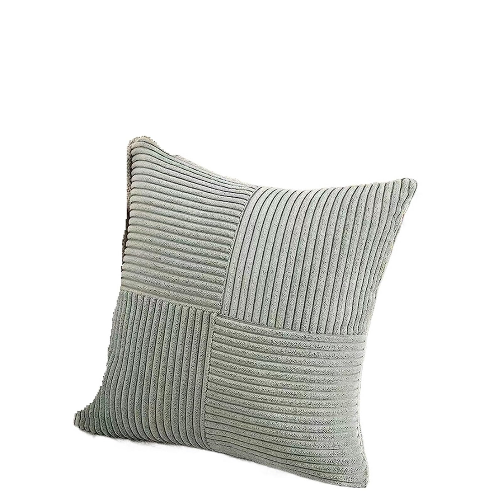 2pc Pillow Cover Boho Spliced Throw Soft Couch Pillowcase Cross Patchwork Textured Cushion Case(Grey,40x40CM)