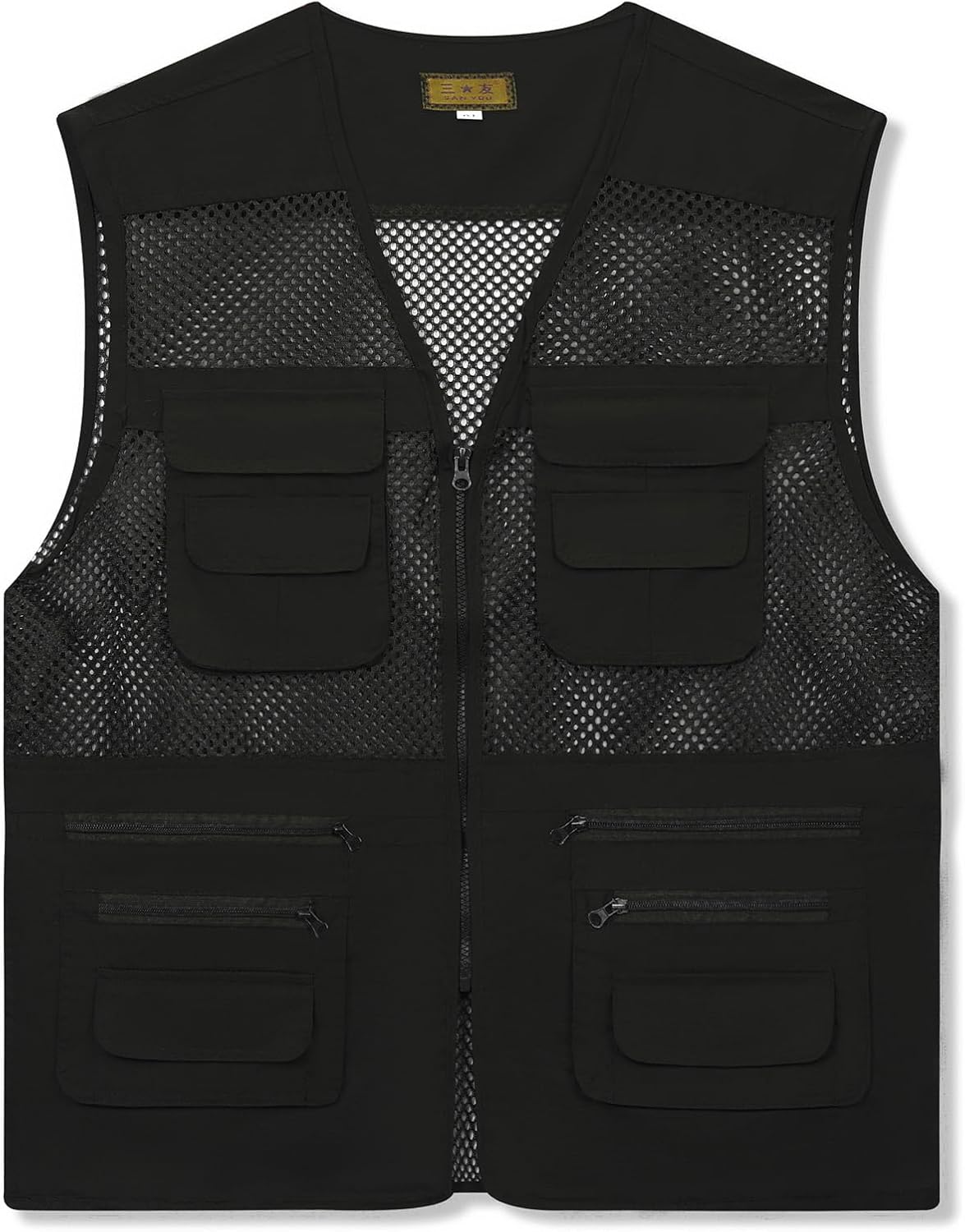 AOTORR Men's Utility Fishing Vest Lightweight Outdoor Work Safari Travel Multi Pockets Waistcoat Jacket
