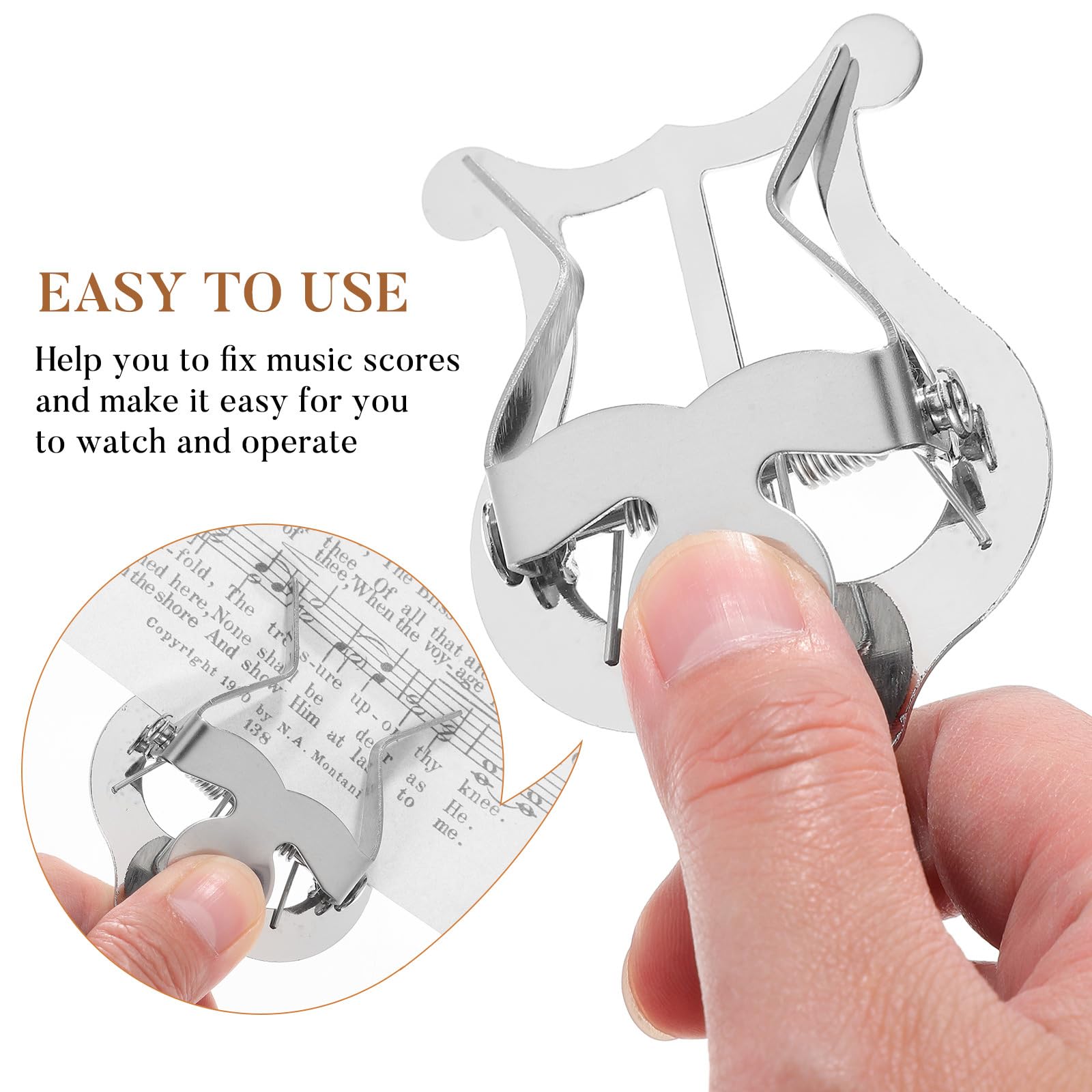 Atril de marcha de metal para trompeta, trombón, trompa, atril para partituras de música de marcha, lira pequeña, pinza de metal, 13,7 x 5,2 x 1,9 cm, (38K44HZGO11IY)