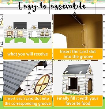Cardboard Cat House with Scratcher 16x 13x19 Cat Scratch House for Indoor Cats Birthday Large Cat Scratcher Box