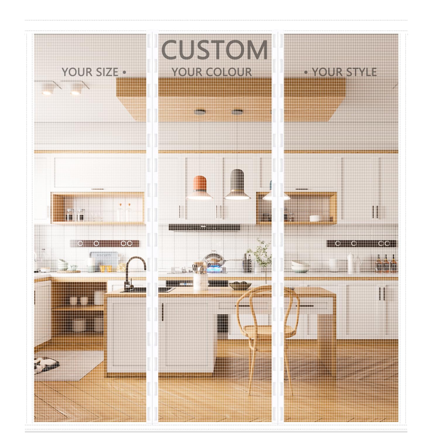 Custom Size Magnetic Screen Door Customizable Door Curtain Made to Order Insect Screen Choose Your Color Door mesh Custom fit Patio Door Cover
