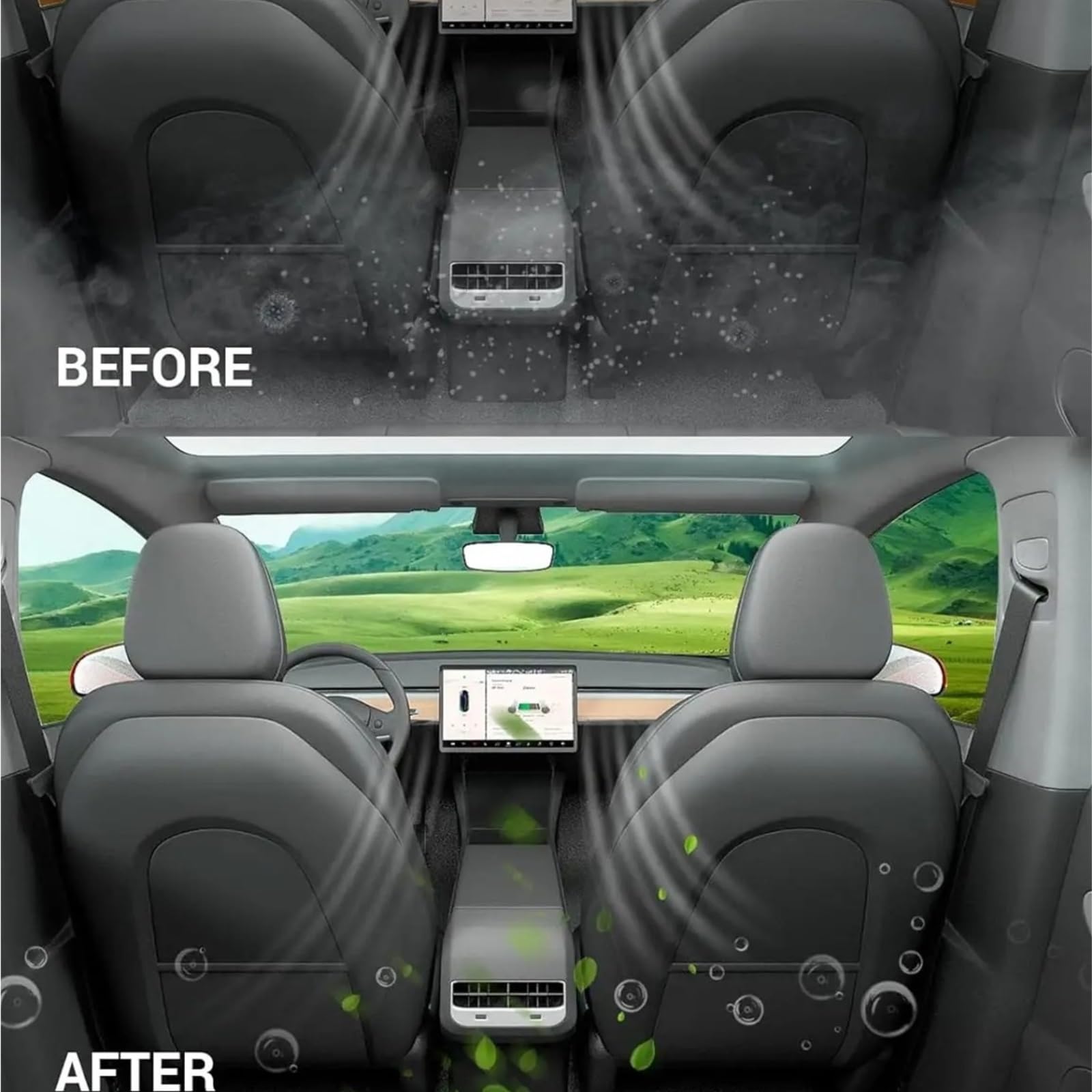 Para Tesla Para Modelo Y 2020-2024 Filtro De Aire Cabina Reemplazo Entrada HEPA Con Accesorios Carbón Activado