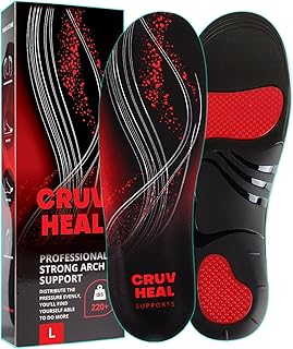 (220+lbs) Plantar Fasciitis High Arch Support Insoles Inserts Men Women - Orthotic Insoles High Arch for Arch Pain - Boot Work Shoe Insole - Heavy Duty Support Pain Relief (L, Black)