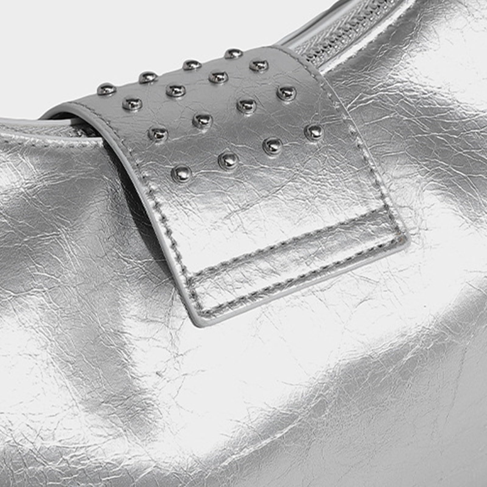 [Tertioi] Bolso de mano de piel sintética para motocicleta punk, bolsa de hombro para uso diario, con cremallera, bolso cruzado con cremallera, estilo motocicleta