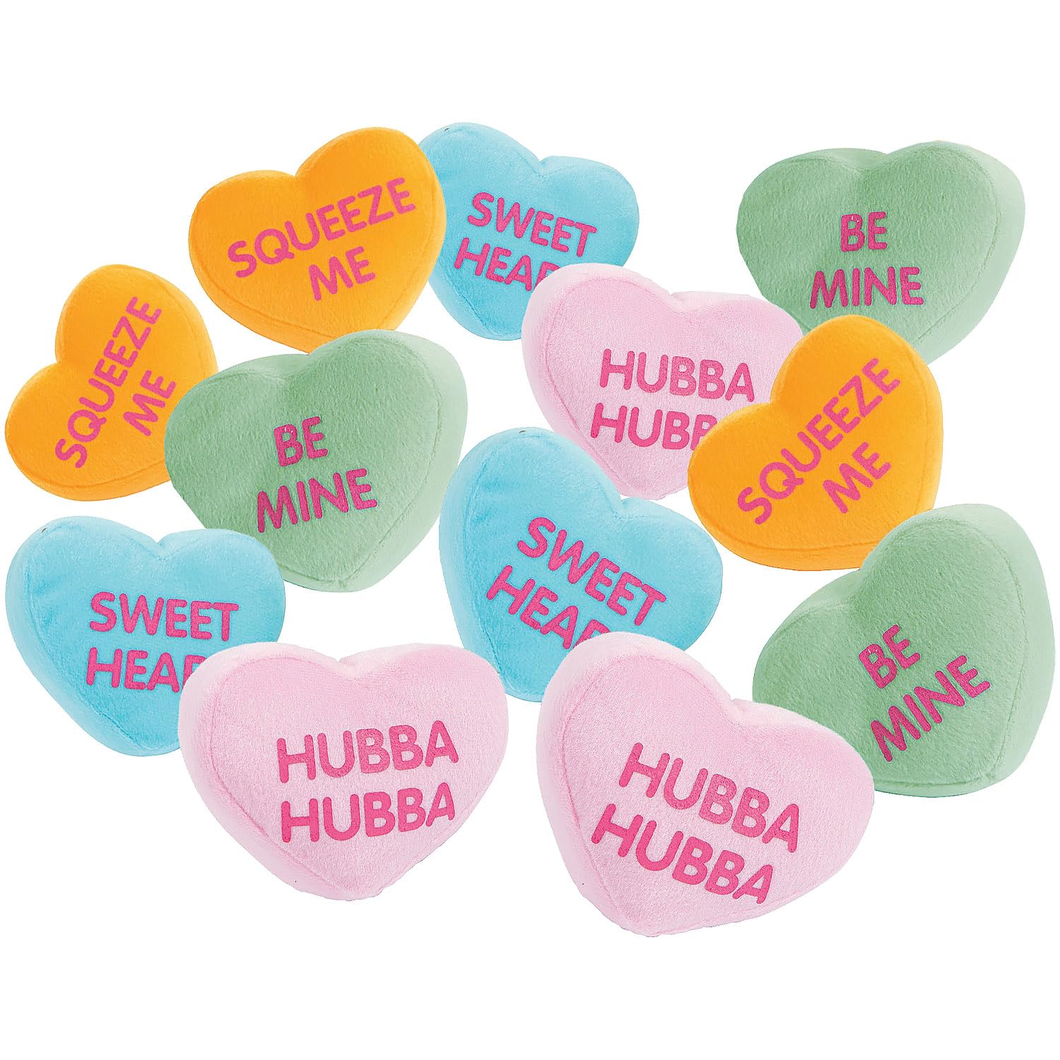 Amazon.com: Fun Express 12 Pcs Plush Conversation Hearts - 4 inch