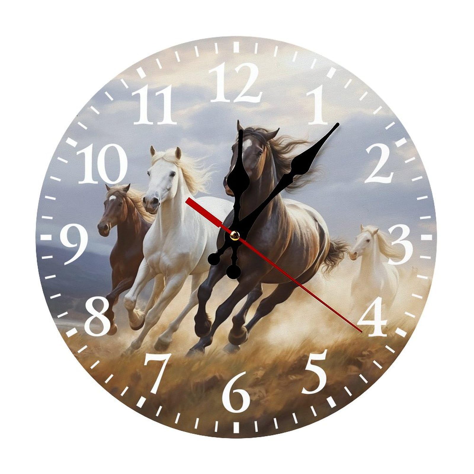 Horloge murale à piles dotée d'un mouvement silencieux continu