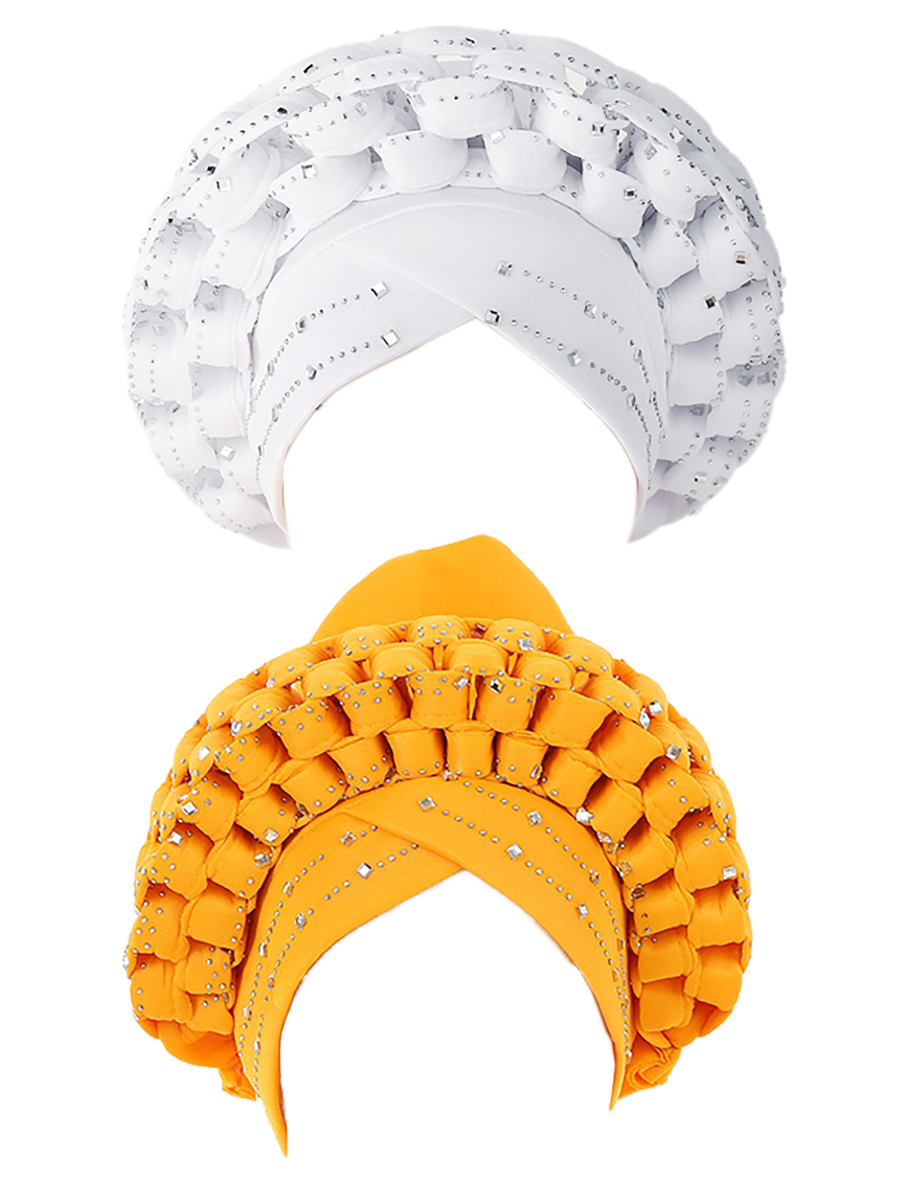 zhxinashu 2 Pieces African Women Headwraps,Hair Head Scarf for Black Women, Nigerian Elegant Hats Turban