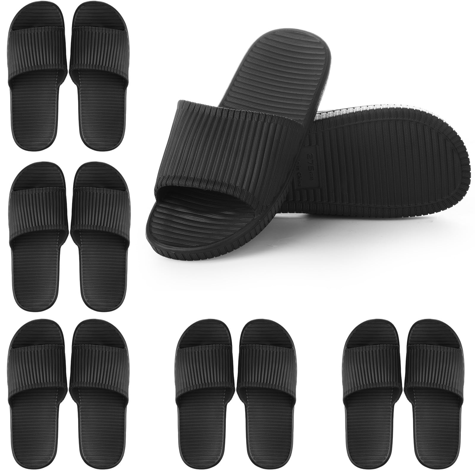 Shyyween 6 Pack Non Slip Shower Slides Lightweight Bath Slippers for Women &amp; Men Pool Sandals for Home Hotel Gym Spa Pool