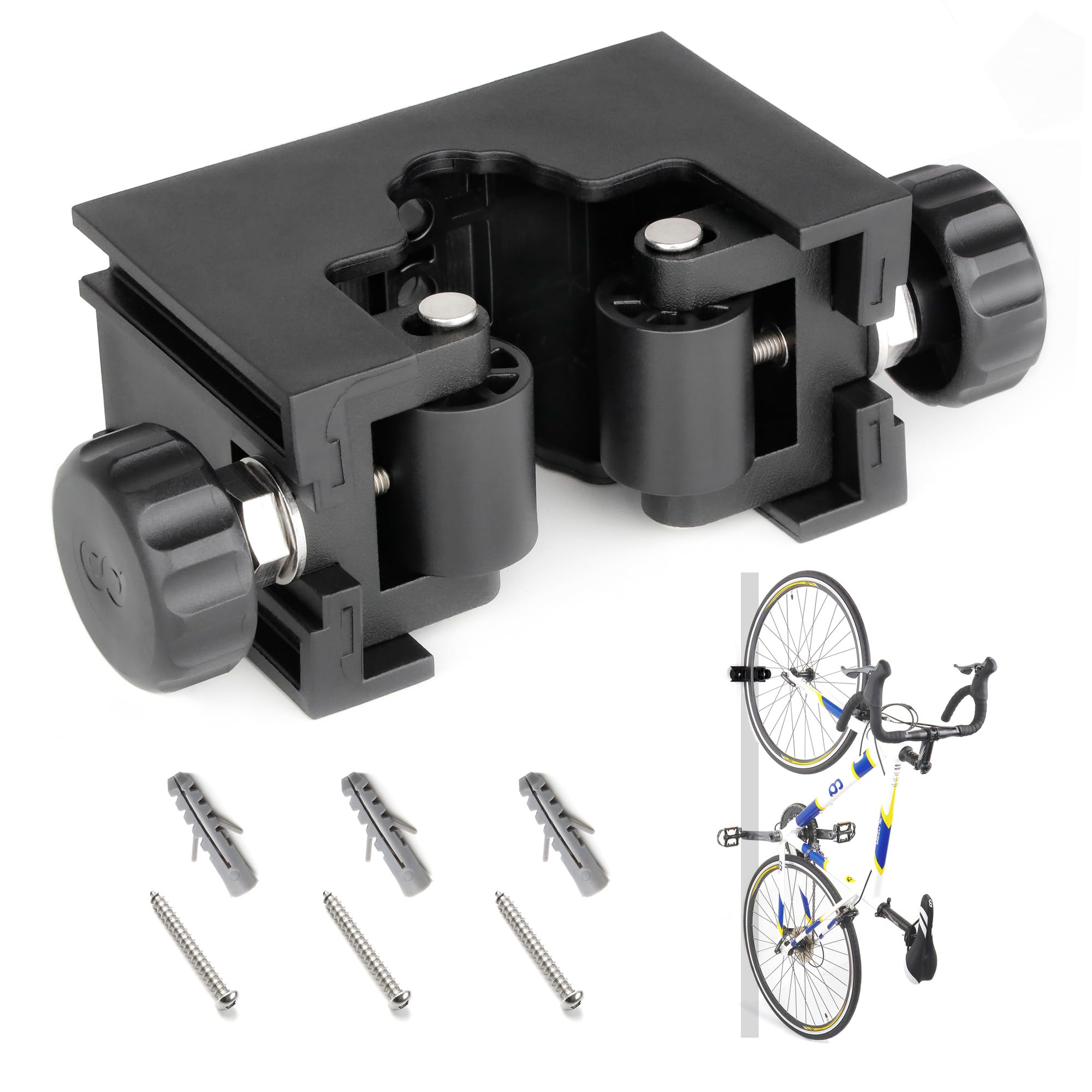 CyclingDeal Road Bike Bicycle Clip Storage Wall Mount Rack - Premium Quality Clip for Outdoor and Indoor - Safe & Secure for Road Hybrid Bikes - Store Bicycles in Garage or Home