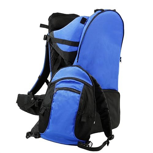 Miniatura 4 de ClevrPlus - Mochila portabebés para niños, con sombrilla y visera, hiking, Azul