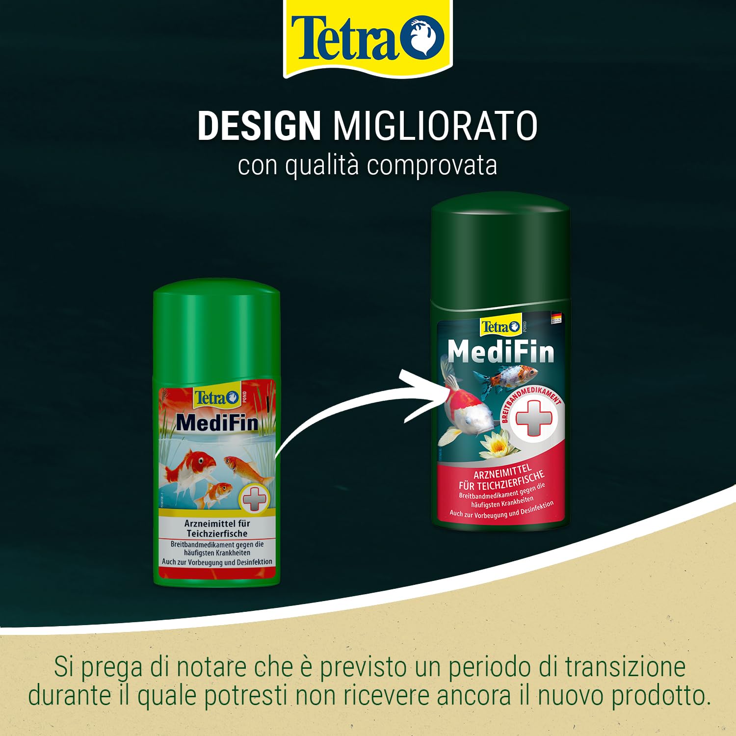 Tetra Pond MediFin – medicinale per Pesci da laghetto, Efficace Contro Le malattie più Comuni, Anche per la prevenzione e la disinfezione, 500 ml