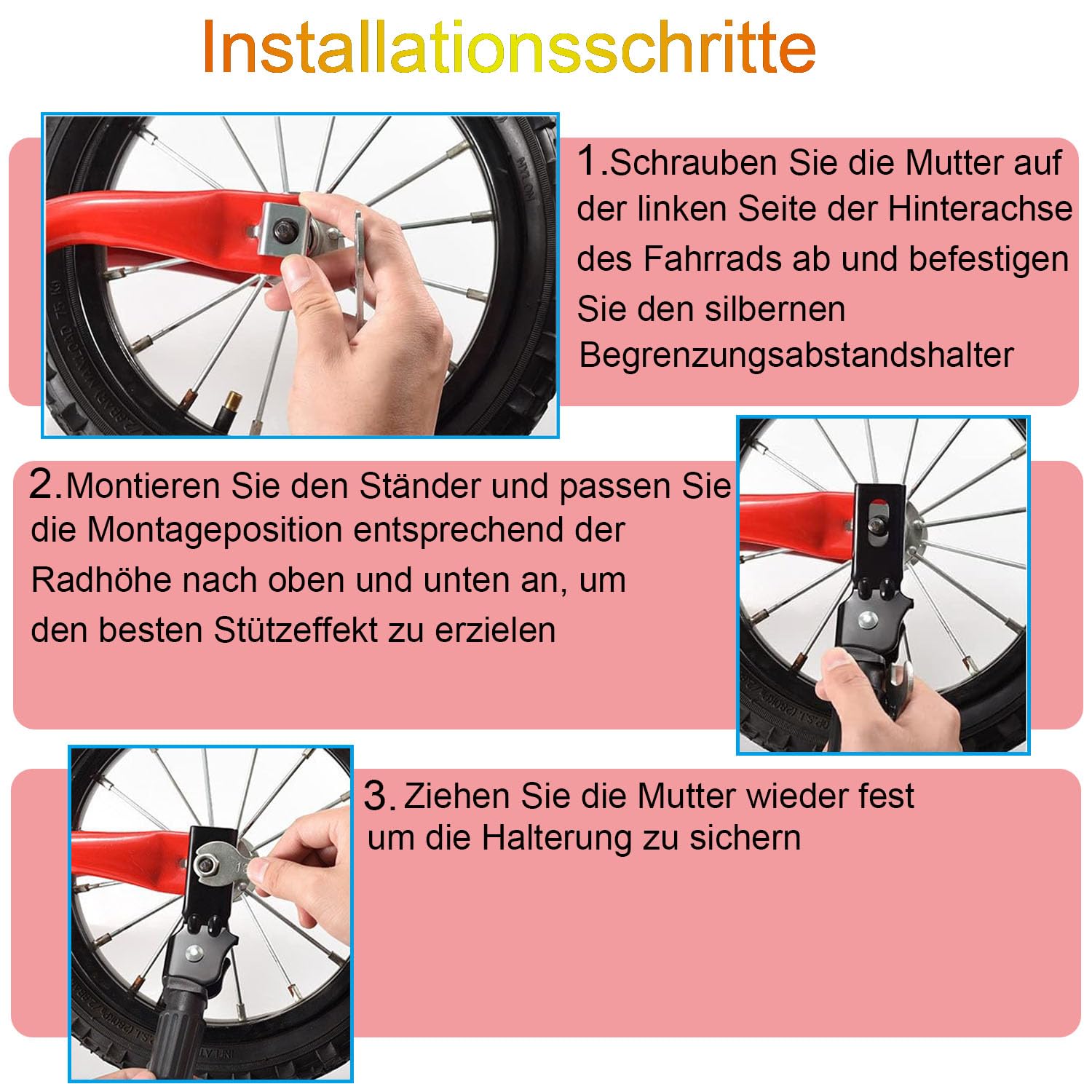 Fahrradständer Kinder Einstellbare Ständer Kinderfahrrad Einseitiger Stand Fahrradständer für Kinder Fahrrad 12