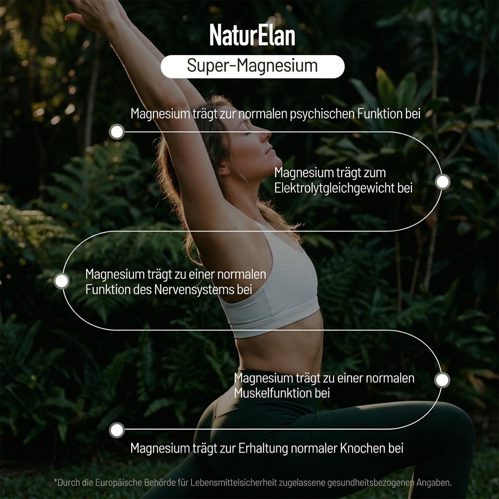 Magnesium Komplex Hochdosiert 400mg - 180 Premium Kapseln (6 Monate), 5 in 1, 807 mg je Kapsel, davon 400mg elementares Magnesium, Vegan, Magnesiumglycinat, Citrat, Malat, Taurate, Oxid