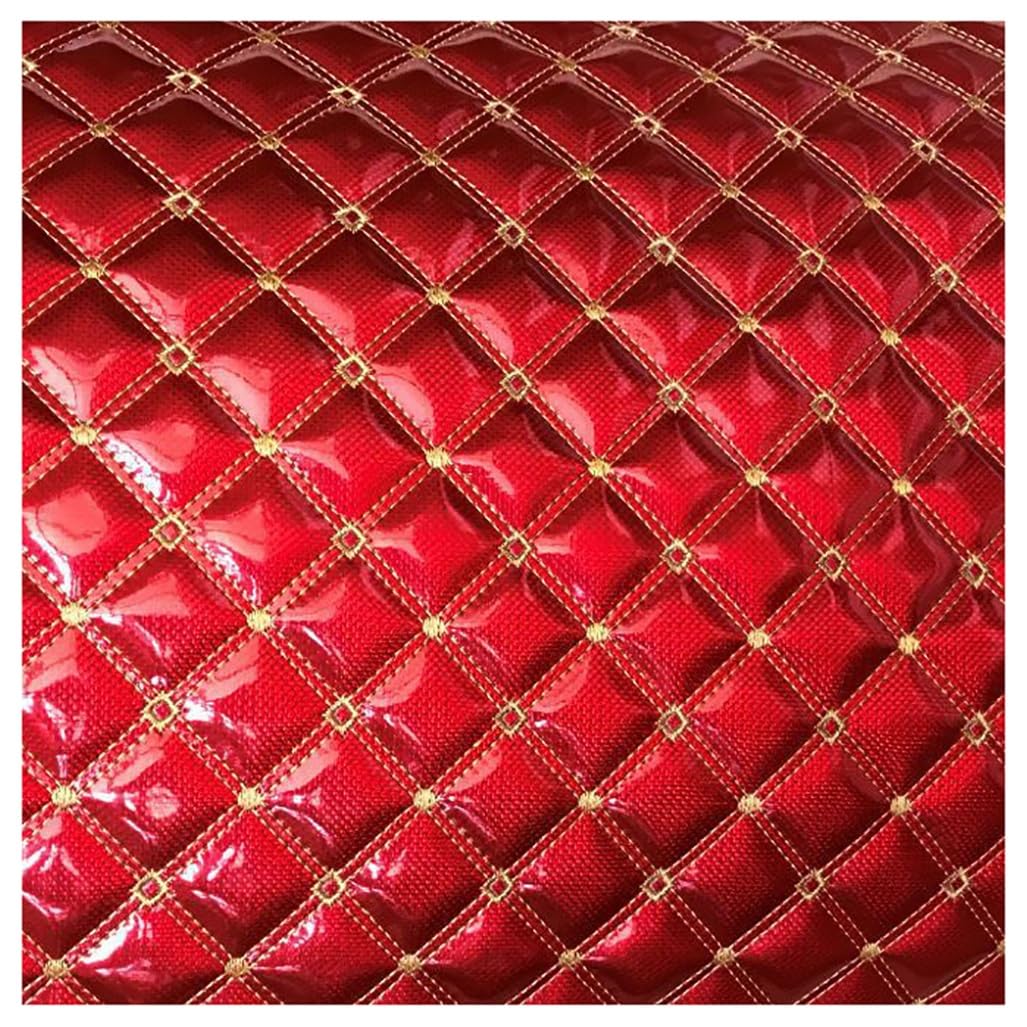 Telas De Costura Telas Por Metros Tela Acolchada De La Tapicería De La Espuma Del Scrim Del Diamante De La Puntada Doble Del Diamante De 6mm, Para Tapizar, Manualidades(Red,1.4X7m)