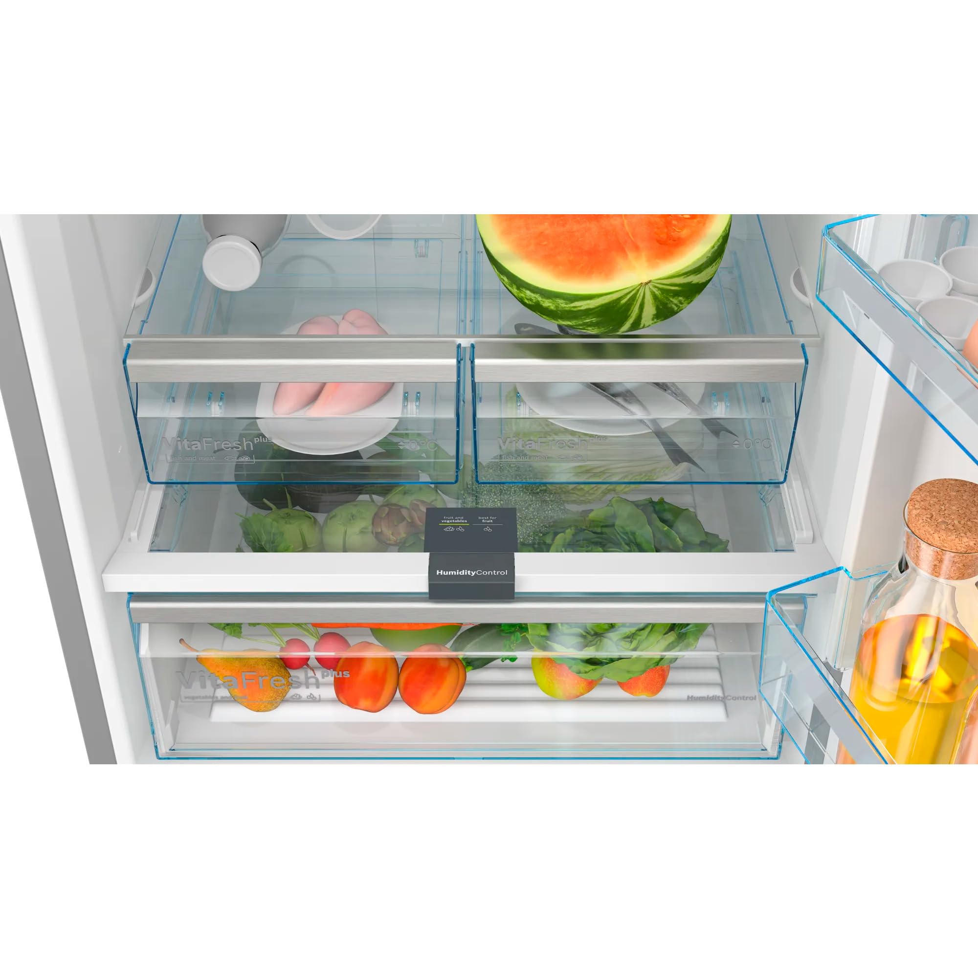 Bosch KGN76AXDR, seria 6, XXL lodówko-zamrażarka, 186 x 75 cm, chłodzenie 406 l + zamrażanie 120 l, stal nierdzewna, czarna, NoFrost, VitaFresh XXL dla dłuższej świeżości, półka na butelki,