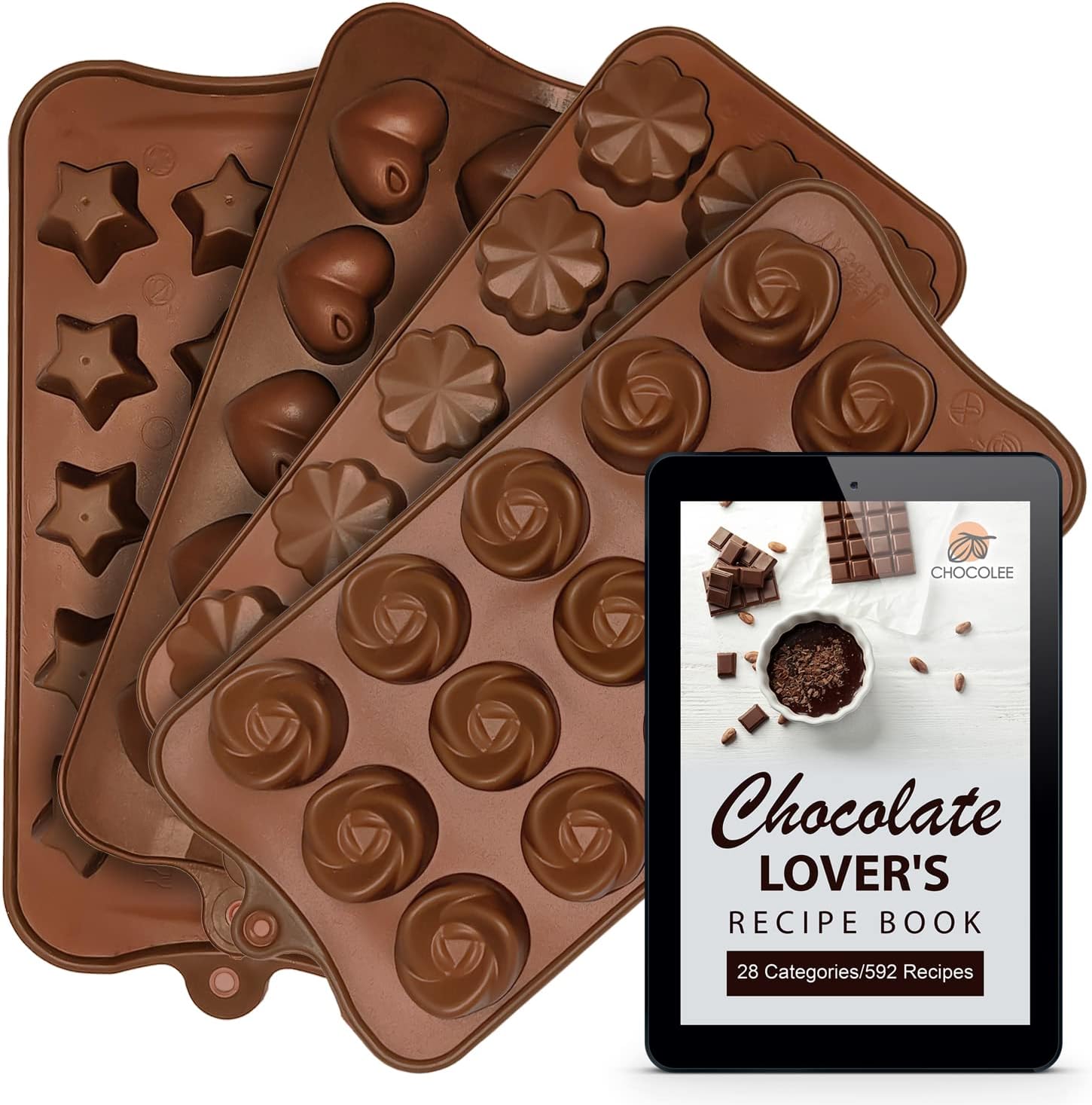 Chocolate Candy MoldsFood Grade Silicone+ Bonus EBook