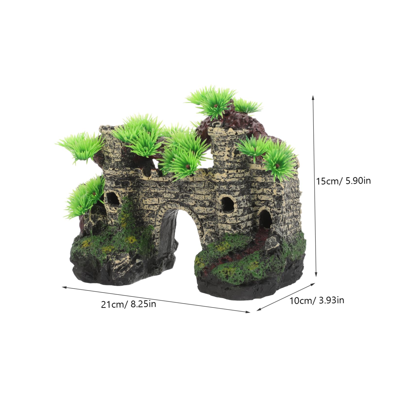 3 Pezzi Decorazioni del castello simulate arredamento dell'acquario Decorazioni per acquari impostore radice casa decorazione acquario arredamento decorativo dell'acquario resina