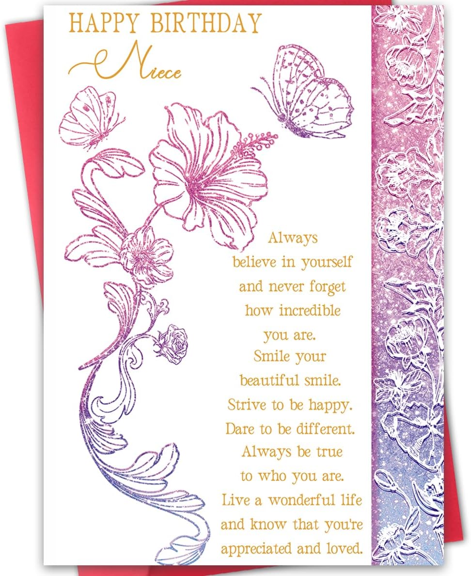 Niece Birthday Card, Unique Birthday Cards for Niece,Adult Gifts from Aunt