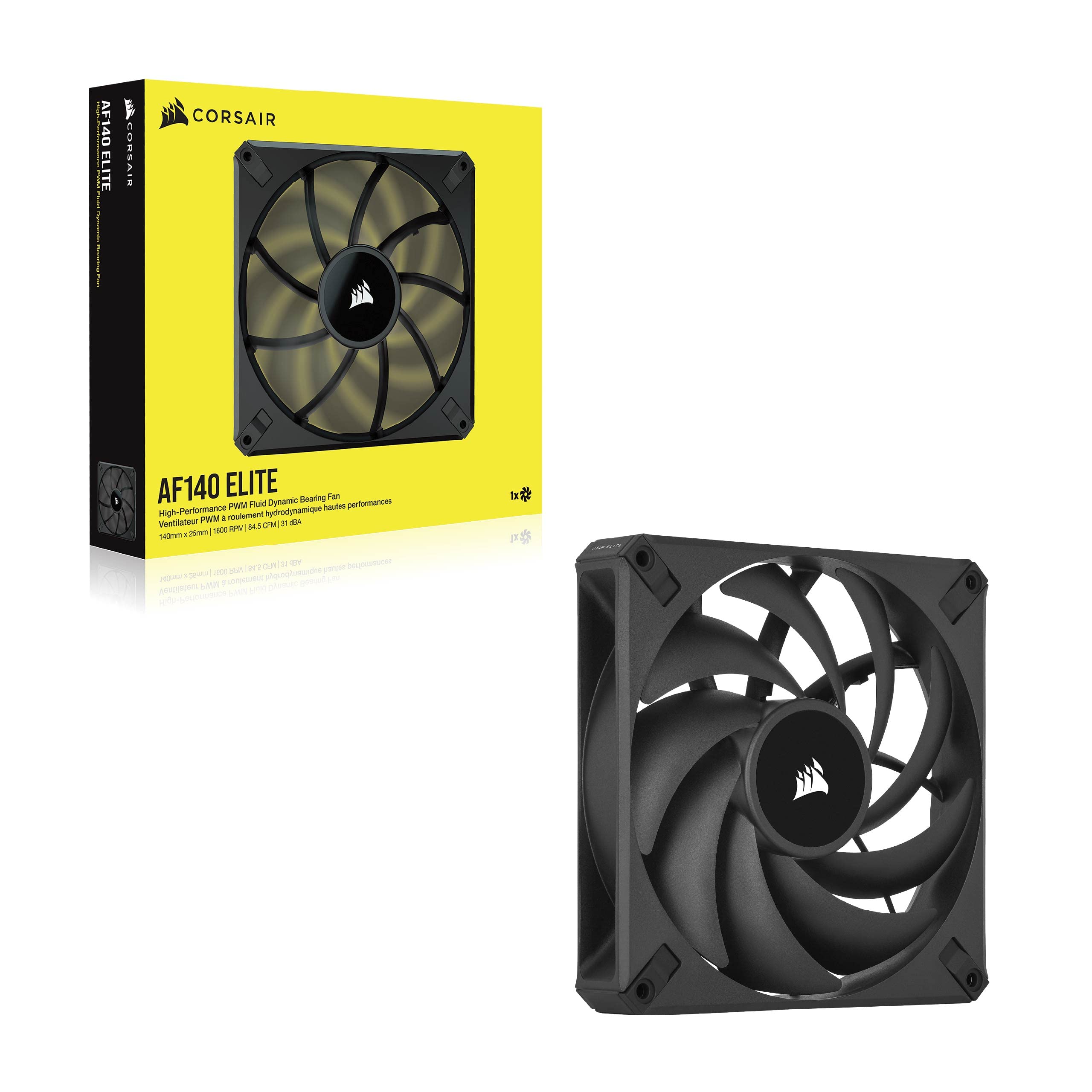 Corsair AF ELITE Series - AF120 ELITE Wentylator z Dynamicznym łożyskiem Olejowym 120 mm z AirGuide (Niski poziom hałasu, obsługa trybu zerowych obrotów) Jedna Sztuka - Biały