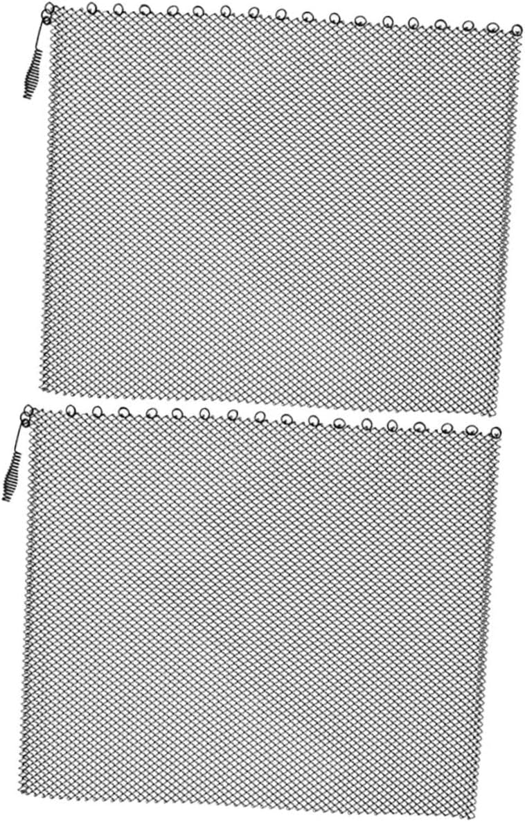 2pcs Fireplace Mesh Screen Iron Screen Curtains Draft Blocker Decorative Panel Xin