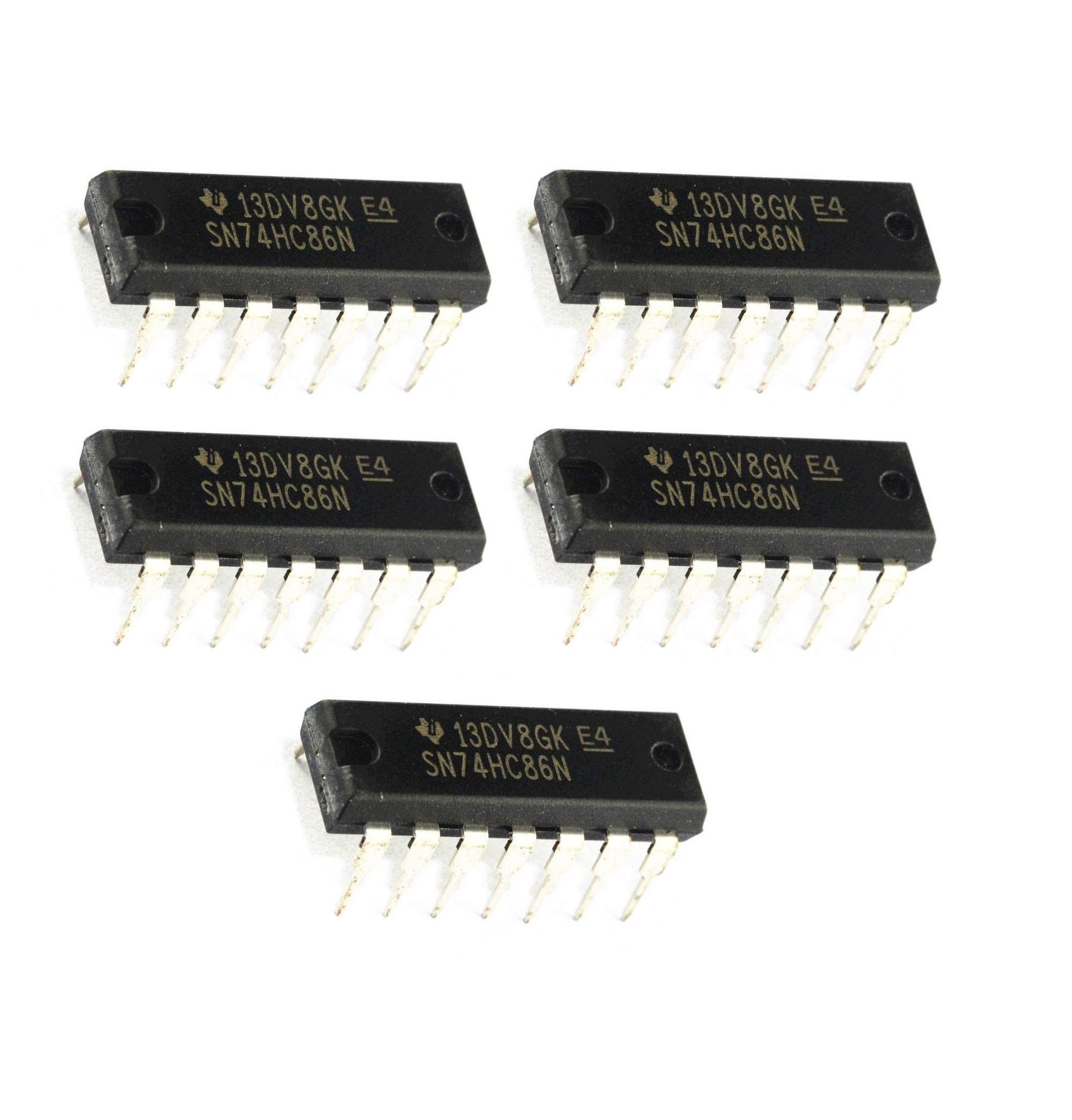 INVENTO 5Pcs 74HC86N 7486 ic XOR Gate Logic Gate, HC Family, 4 Gate, 2 Input, 5.2 mA, 2V to 6V, DIP-14