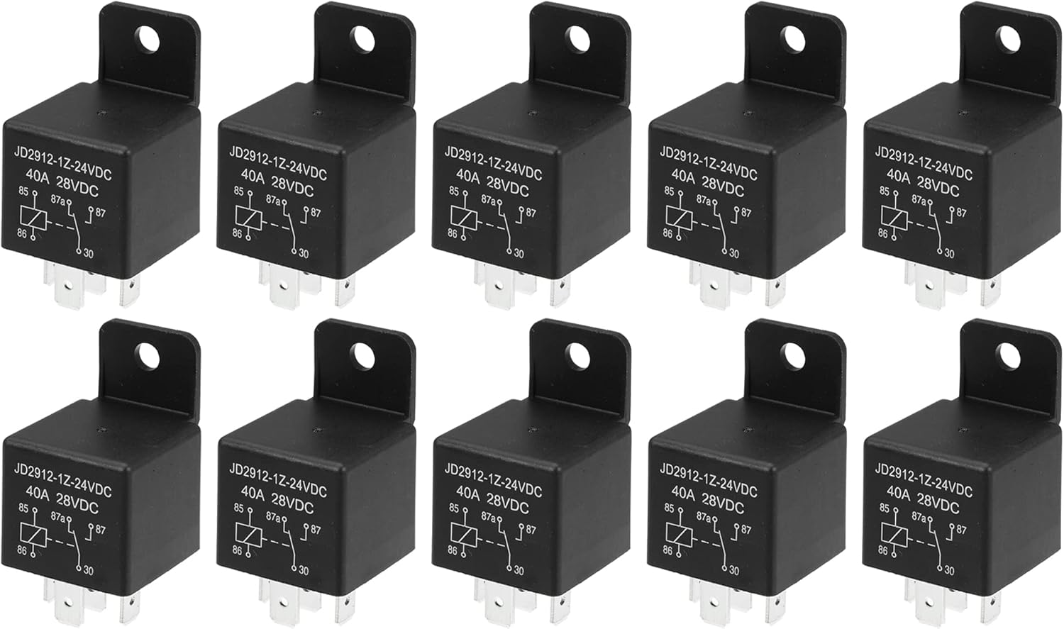 X AUTOHAUX 10 Pcs Car Relay 5 Pin 24V 40Amp Model JD2912