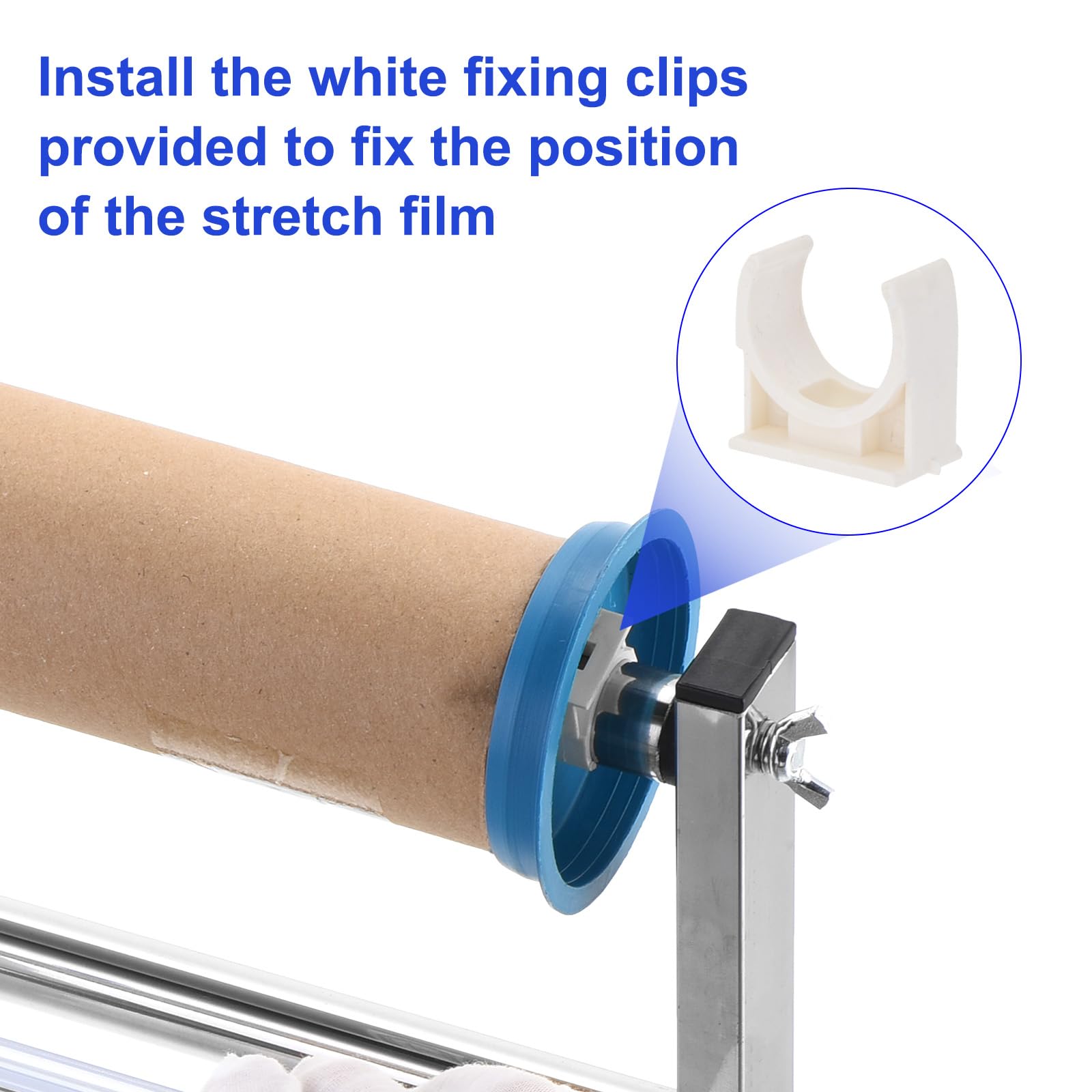 PATIKIL 15" Stretchfolien Spender Stretchfolien Spender Tischfolien Verpackungs Maschine Palettenfolien Edelstahl mit 4Stk Folien für 35cm/13.8" Stretchfolie