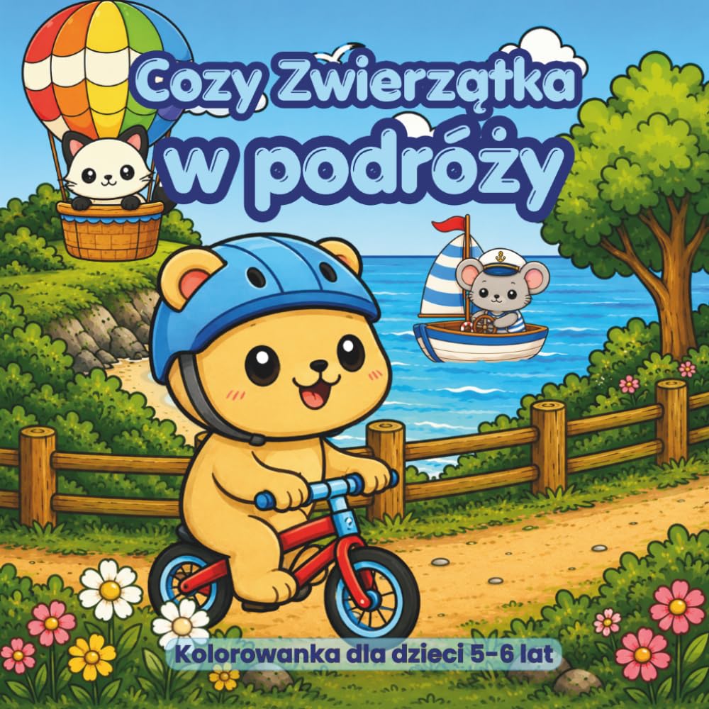 Cozy Zwierzątka w podróży: Kolorowanka dla dzieci 5-6 lat