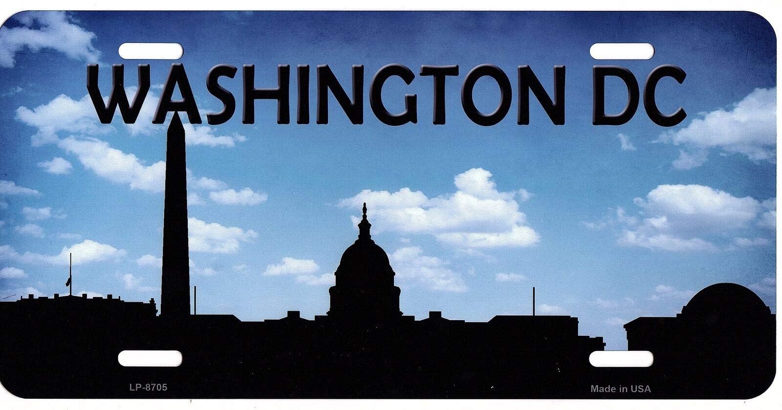 Inga Z736 Washington Dc Skyline Silhouette Metal License Plate License Plate 6X12 Inches