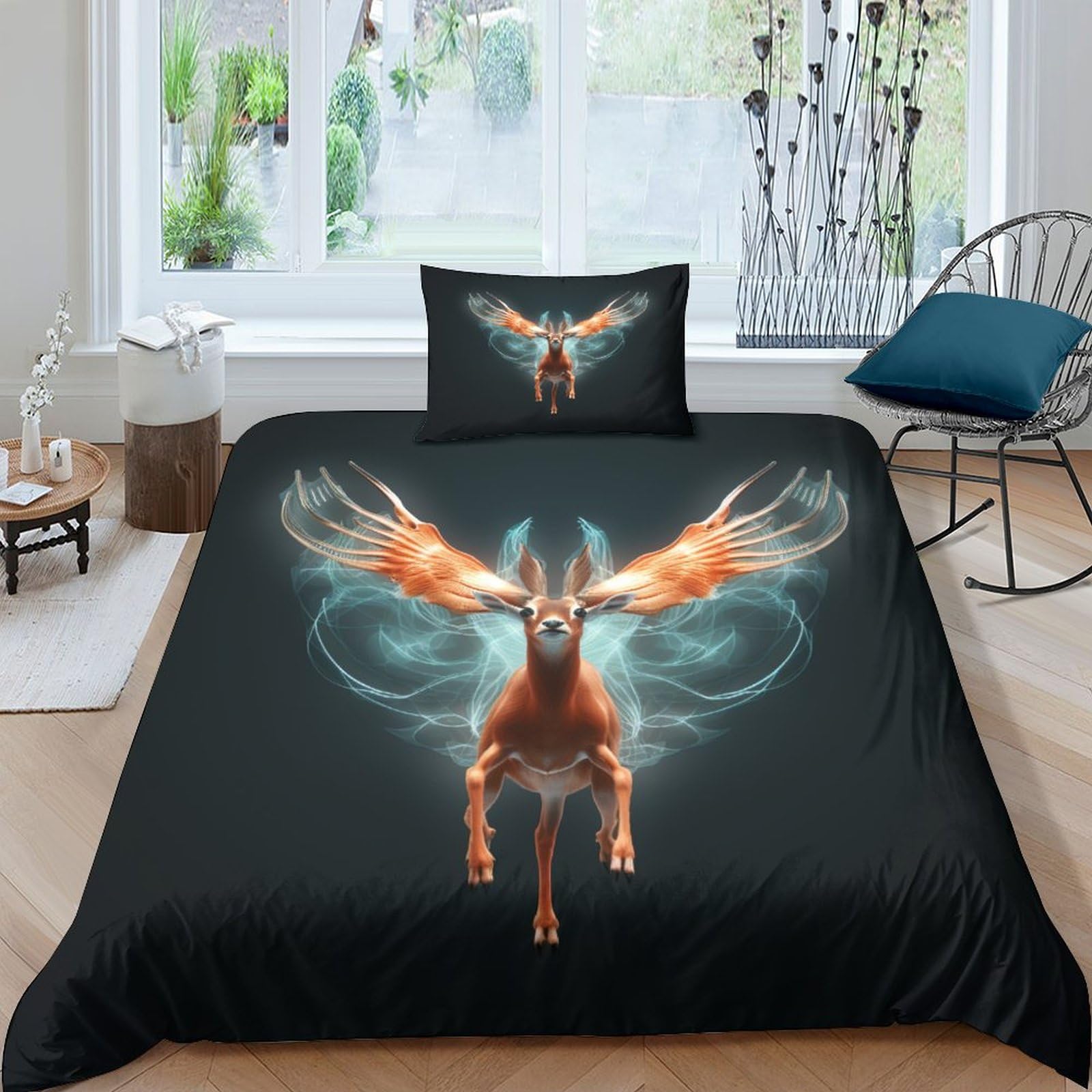 Ensemble de literie 3D antilopes microfibre de qualité supérieure parure 3 pièces