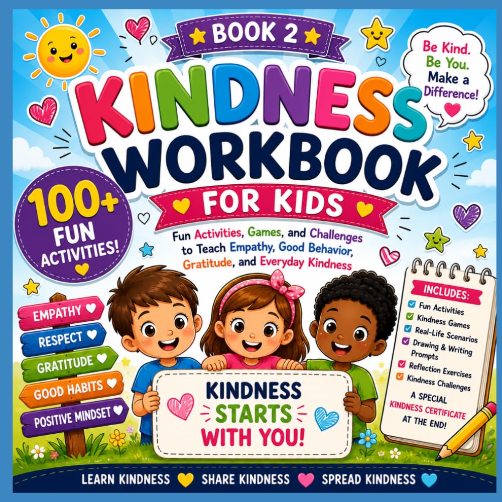 Kindness Workbook for Kids: Fun Activities, Games, and Challenges to Teach Empathy, Good Behavior, Gratitude, and Everyday Kindness (Little Hearts, Big Values Coloring & Activity Series)