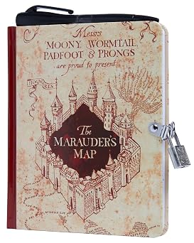 Harry Potter Marauders Map Invisible Ink Lock & Key Diary
