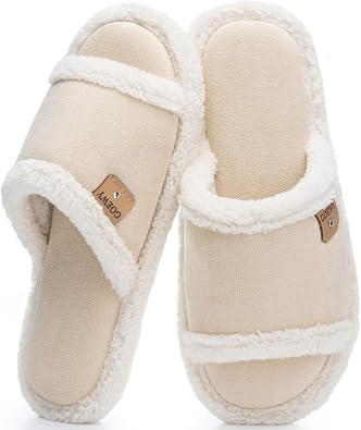 GOEWY Cross Band Slippers for Women with Cozy Memory Foam Machine Washable
