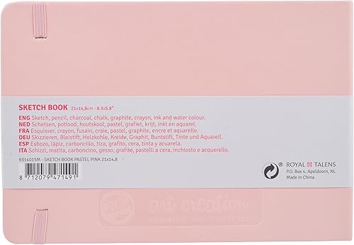 Miniatura 4 de Talens Art Creation Cuaderno de bocetos 80 hojas, 8.3 in x 5.8 in, rosa pastel, A5, 9314015M