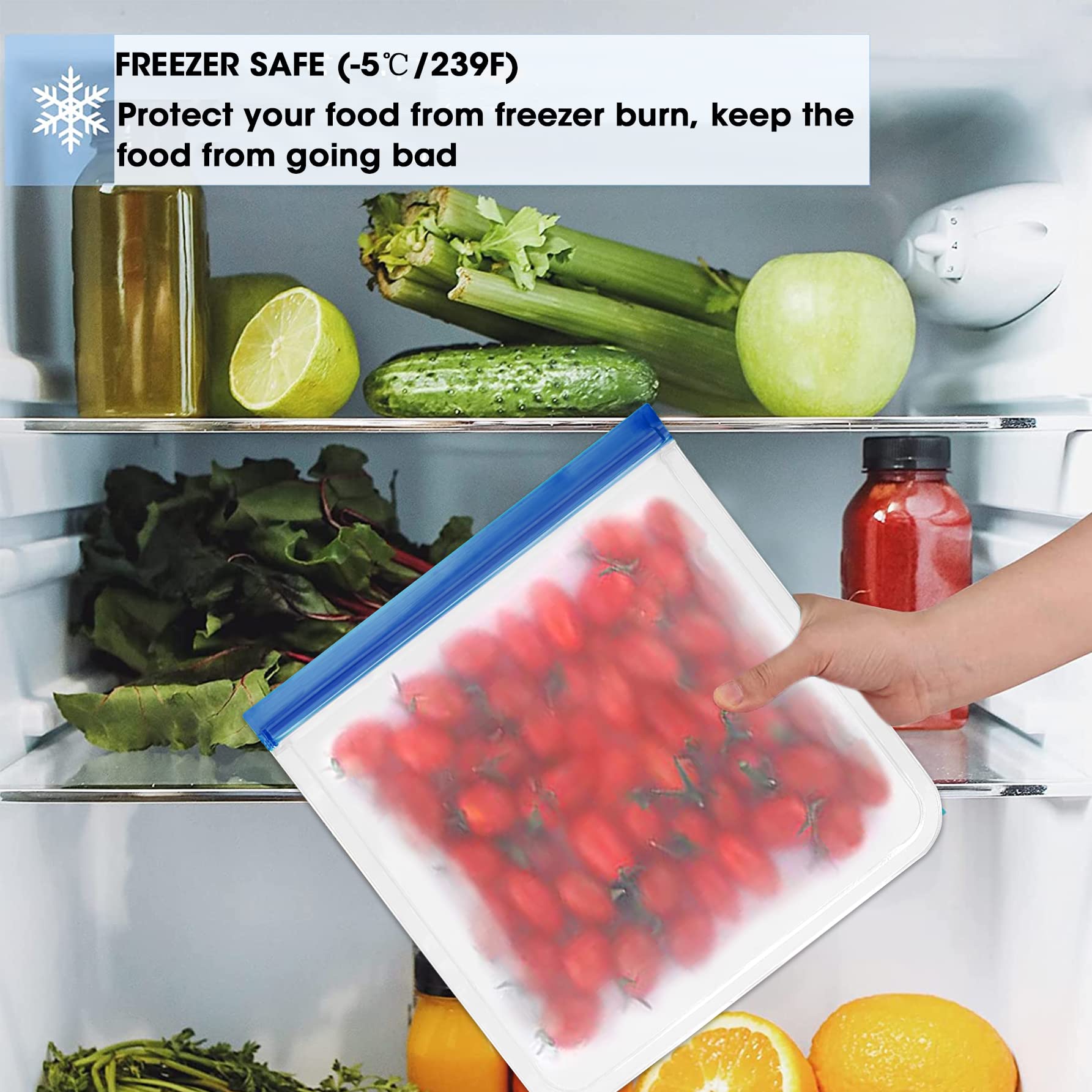 Vicloon Lebensmittel Beutel 12 Stück - Wiederverwendbare Frischhaltebeutel