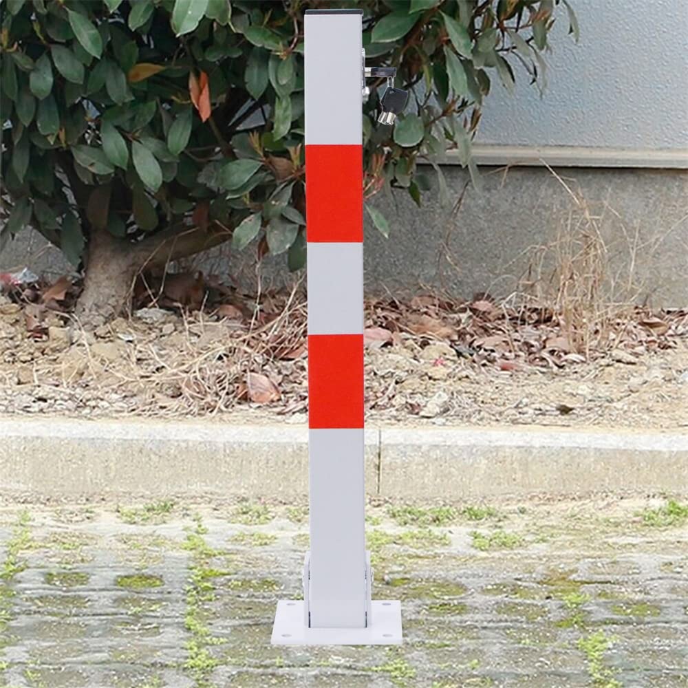 Melko Poteau de parking pliable avec 3 clés et ancrage au sol