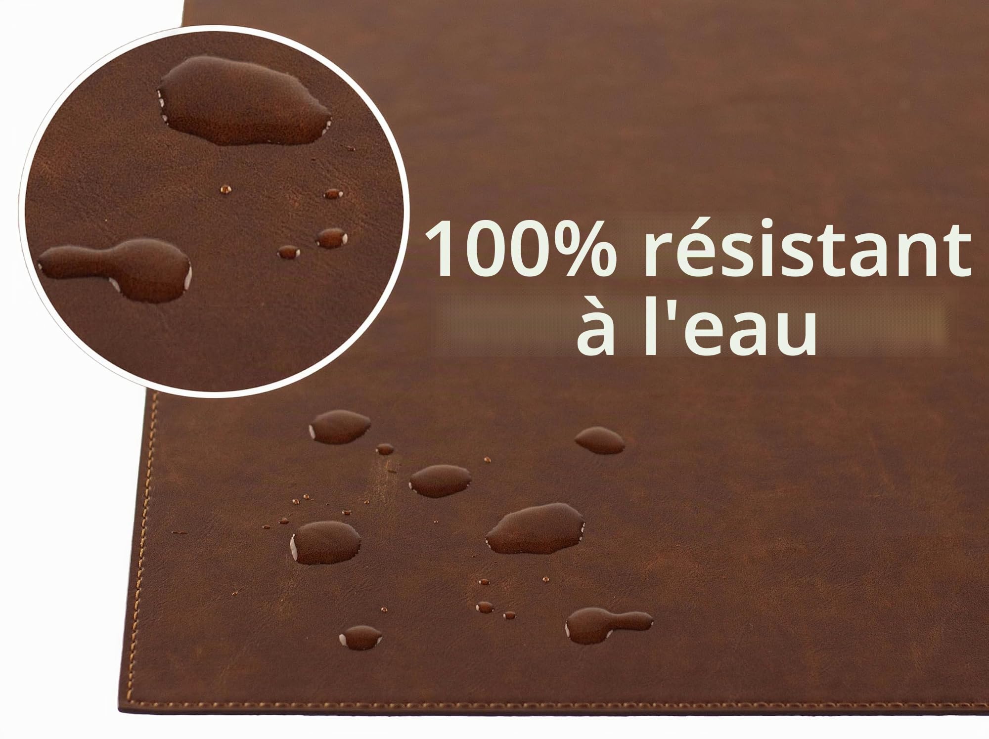 Brute Strength – Sous-main cuir PU – Cognac – 80 x 40 cm – Rectangulaire | Sous-main 80 x 40 cm et tapis de souris XXL en simili cuir PU; base antidérapante protégeant le bureau des rayures