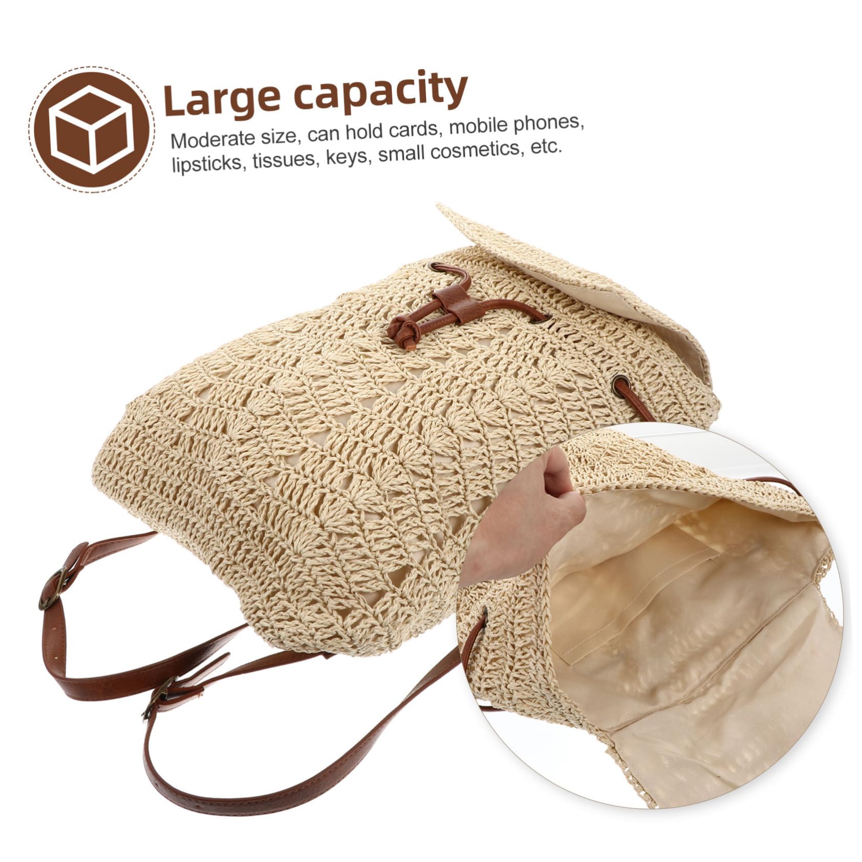bolsa de storage bags sling bag bags shopping bag travel kit bolso de hombro de verano mochila de una correa para mujer bolso de hombro de mujer bolso de mujer Beige