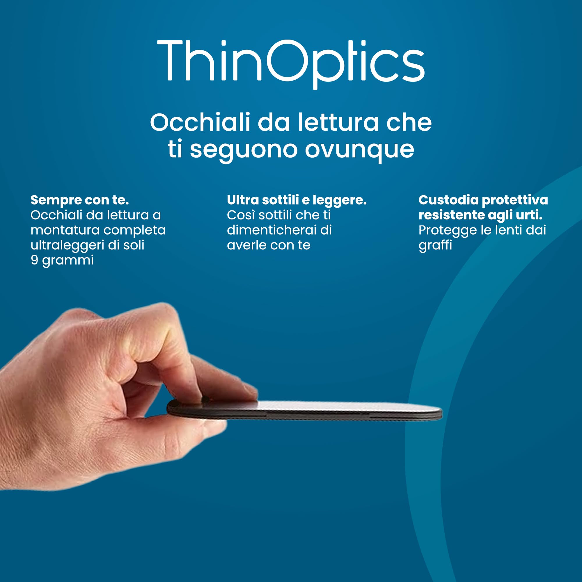 ThinOptics Occhiali da Lettura Manhattan 2.50, Marrone, Custodia Milano | Occhiali da lettura per uomo e donna, gradazione 2,50 diottrie, custodia magnetica in alluminio anodizzato, senza stanghette