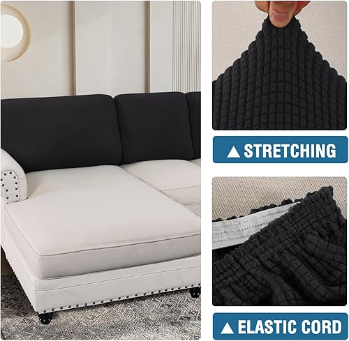 Miniatura 6 de H.VERSAILTEX Fundas de cojín para respaldo de sofá seccional, fundas de cojín de respaldo para sofá seccional tanto para sofá izquierdo y derecho