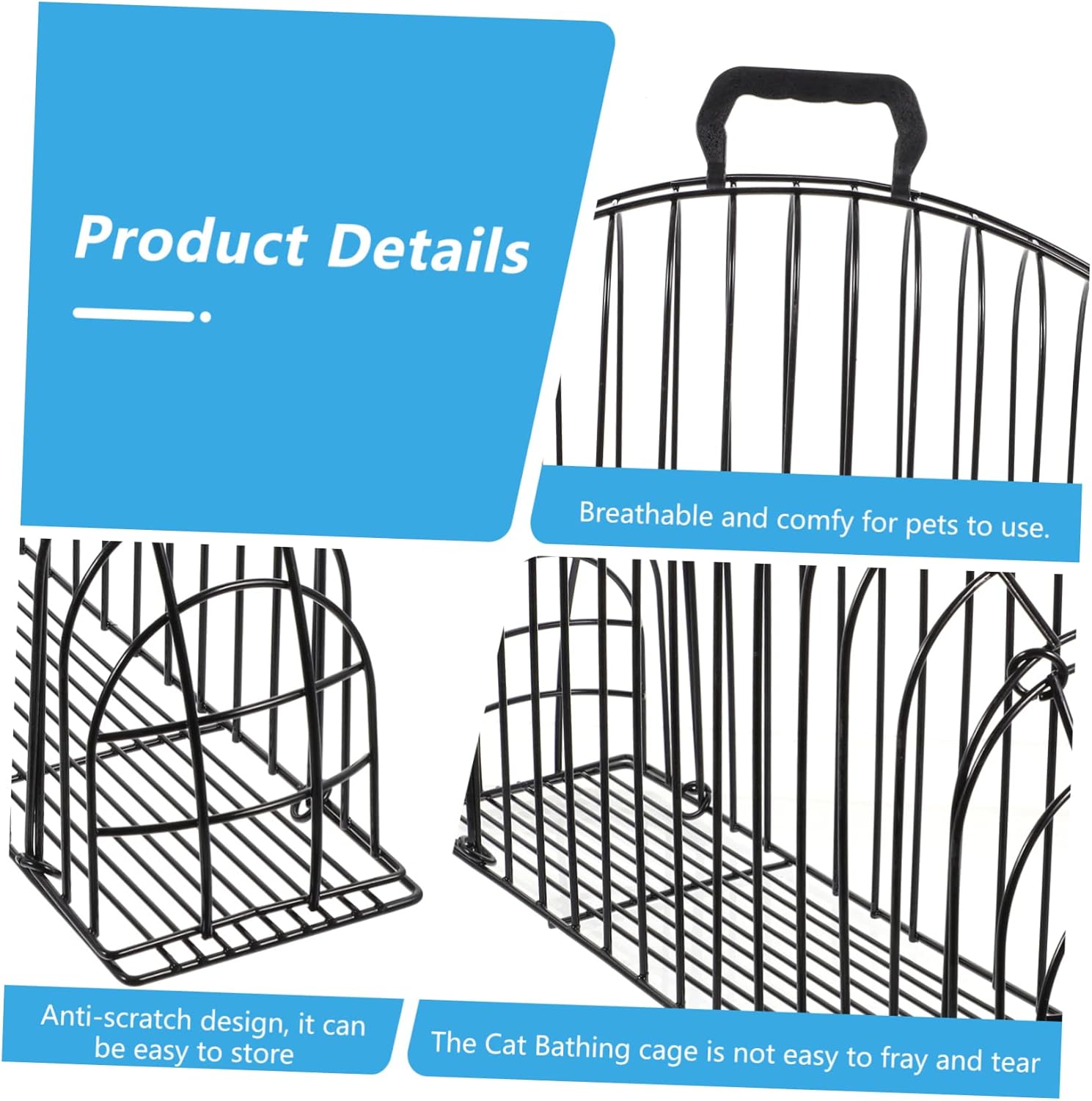 Cat Grooming Cage Portable Scratch Resistant Mesh Bathing Enclosure for Kittens and Cats Lightweight Breathable Design for Easy Bathing and Drying for Home Use