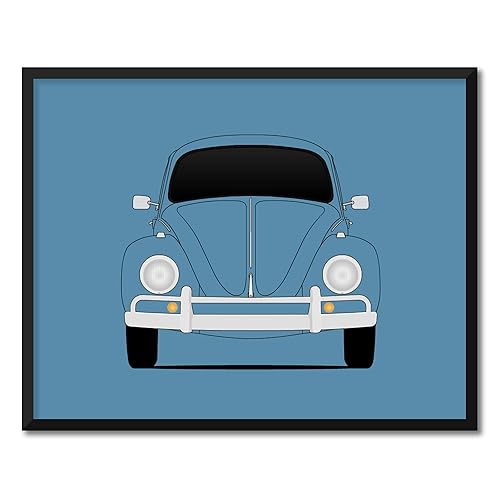 CUSTOMIZABLE COLOR Volkswagen Beetle Classic (1950-1959) VW Bug Type 1 Car Inspired Poster Print Wall Art Decor Handmade (Unframed)