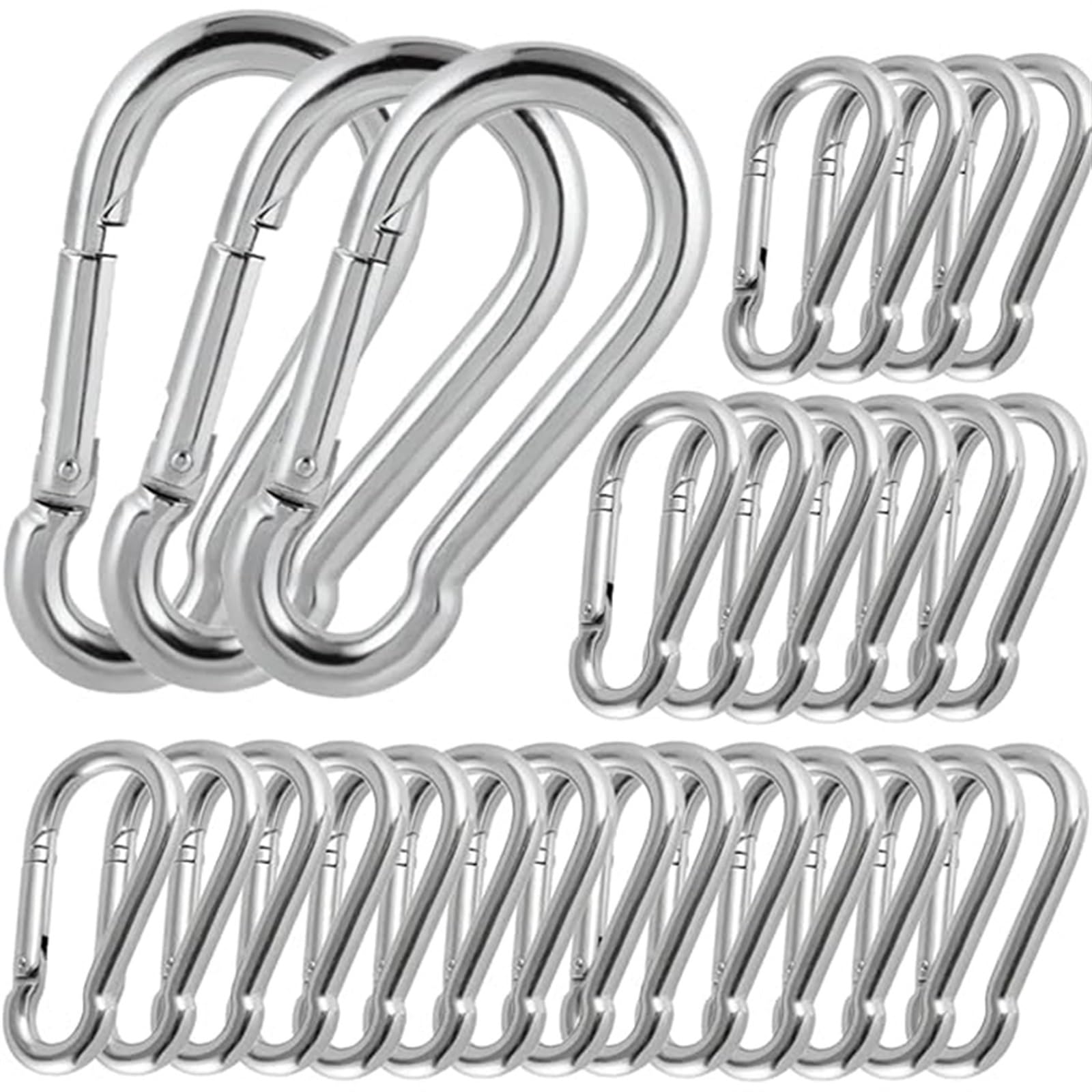 Klipsy zatrzaskowe Karabińczyki 5/10/20 szt. Mini klips sprężynowy ze stopu aluminium w kształcie litery D, karabińczyk do kluczy, plecak kempingowy, butelka, codziennego użytku(20pcs)
