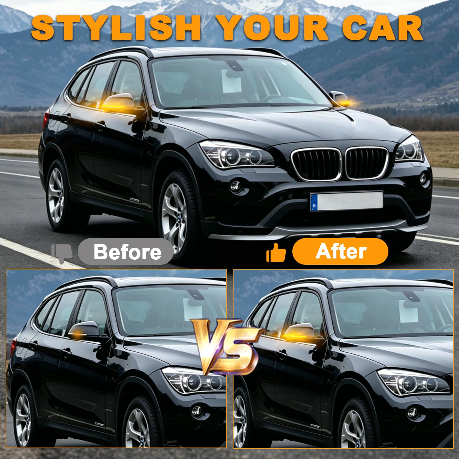 2 Piezas intermitente retrovisor laterales LED para BMW X3 F25 X4 F26 X5 F15 X6 F16, Luce Intermitente Lateral
