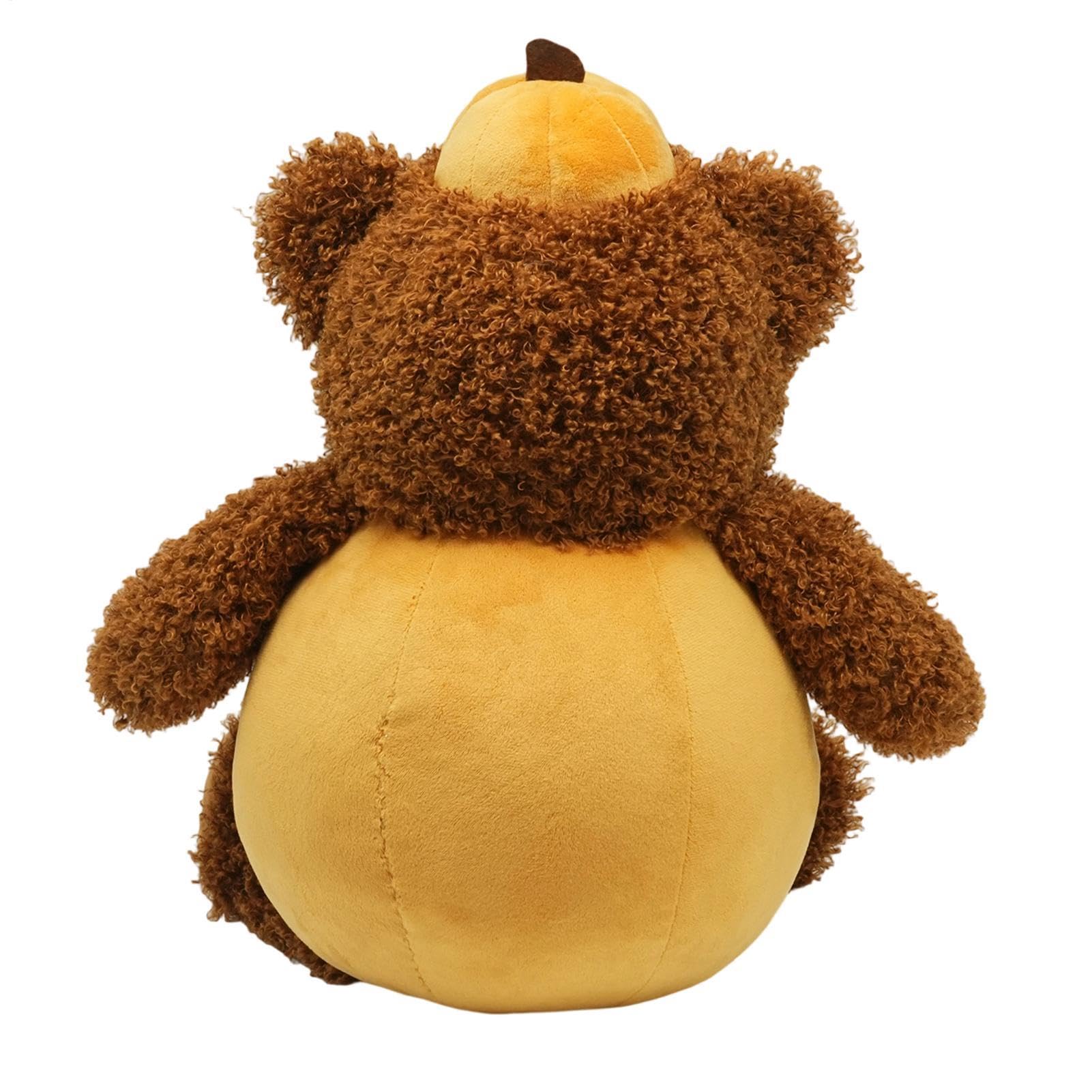Cuscino decorativo in peluche per Halloween, con orso autunnale,