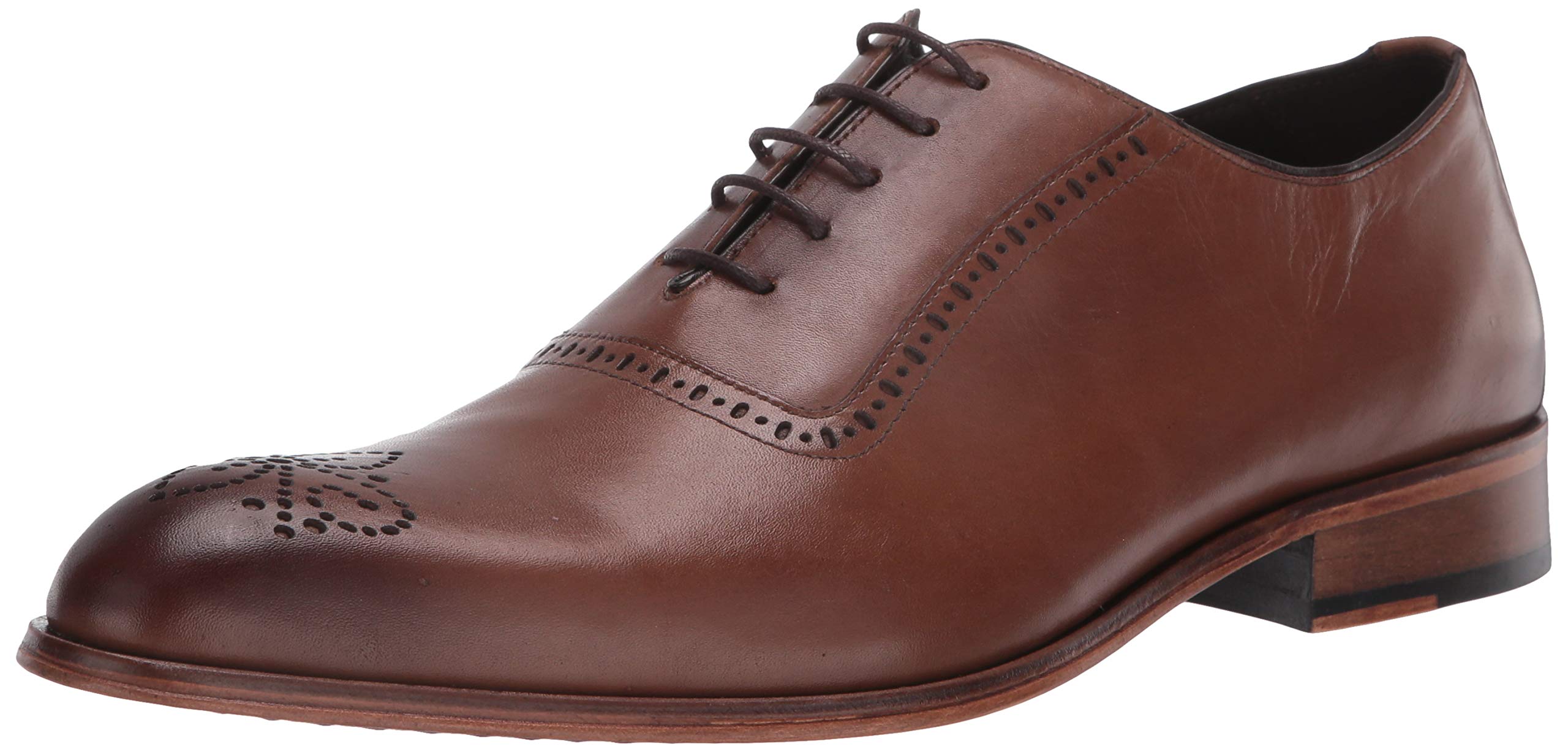 Marc Joseph New YorkMen's Leather Gold Collection Dress Oxford with Medallion Detail