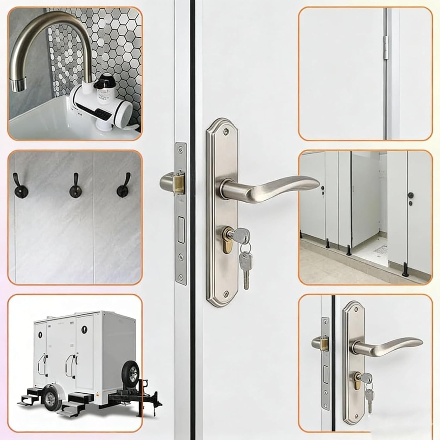 Lightweight Portable Restroom Cabin Portable Toilet Easy Transport Sink Custom Color Accessories Camping Small Events Temporary Work Sites Compact Outdoor Toilet