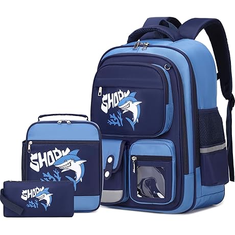 Boys Backpack, Kids Backpack for Boys with Lunch Bag and Pencil Case