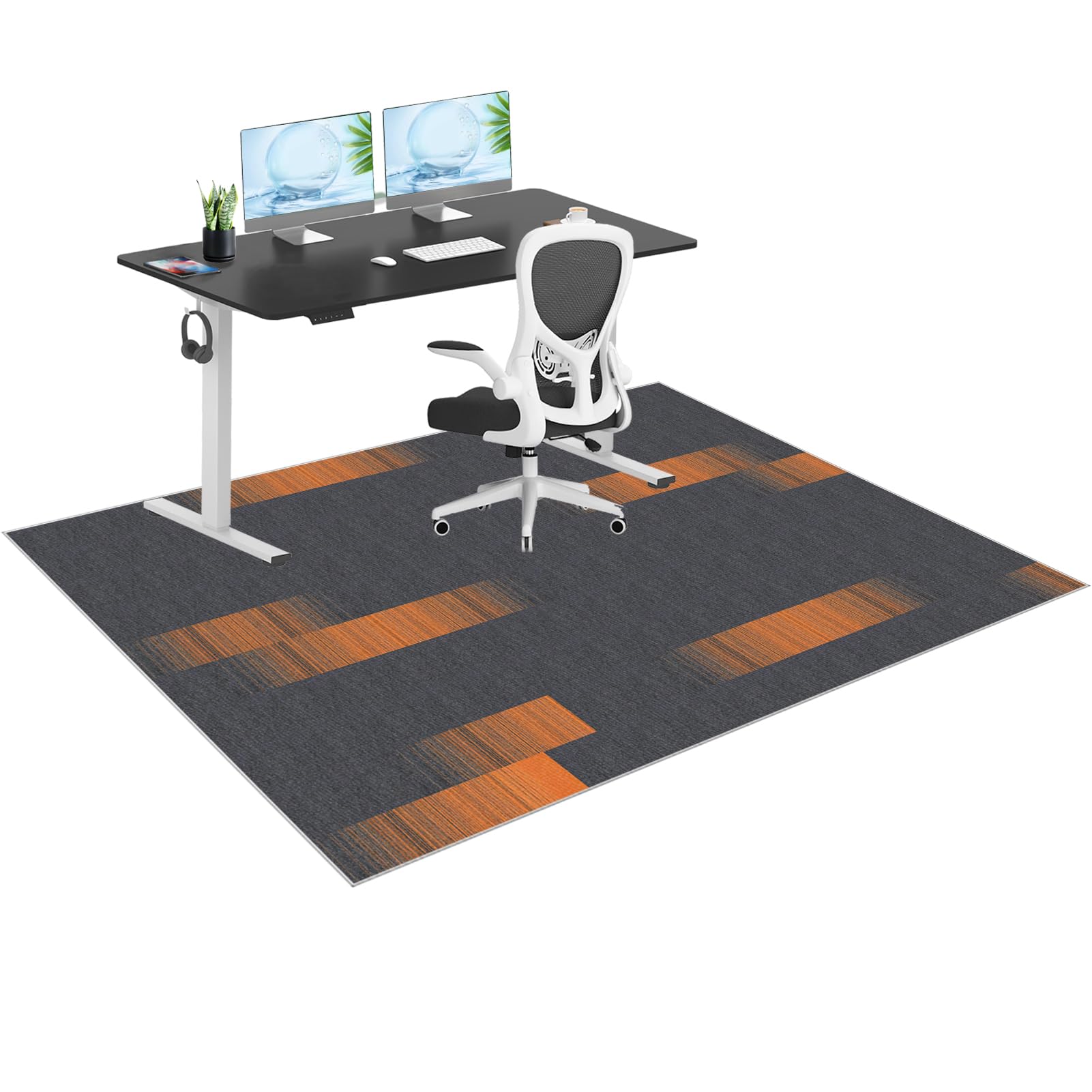 GmyoieqI Carpet Floor Protector For Office Chair Heavy Duty Office Chair Mats for Carpeted and Hardwood Floor, Non-slip Gaming Chair Mat, Multi-Purpose Computer Desk Chair Mat Large 70 x 100 cm